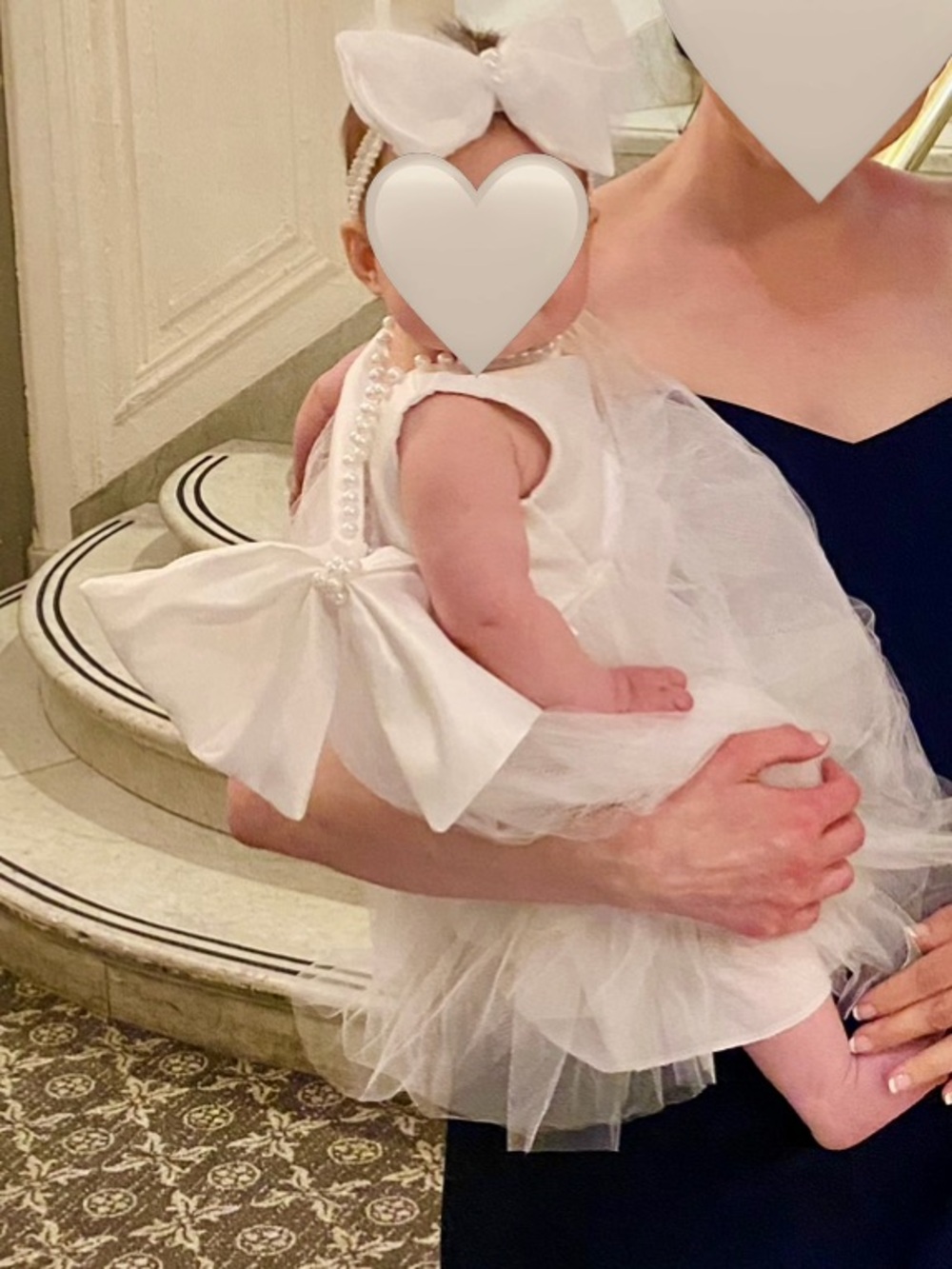 Baby Girls White Satin Tulle Dress Set with Bloomers & Headband 6-9M - Picture 5 of 5